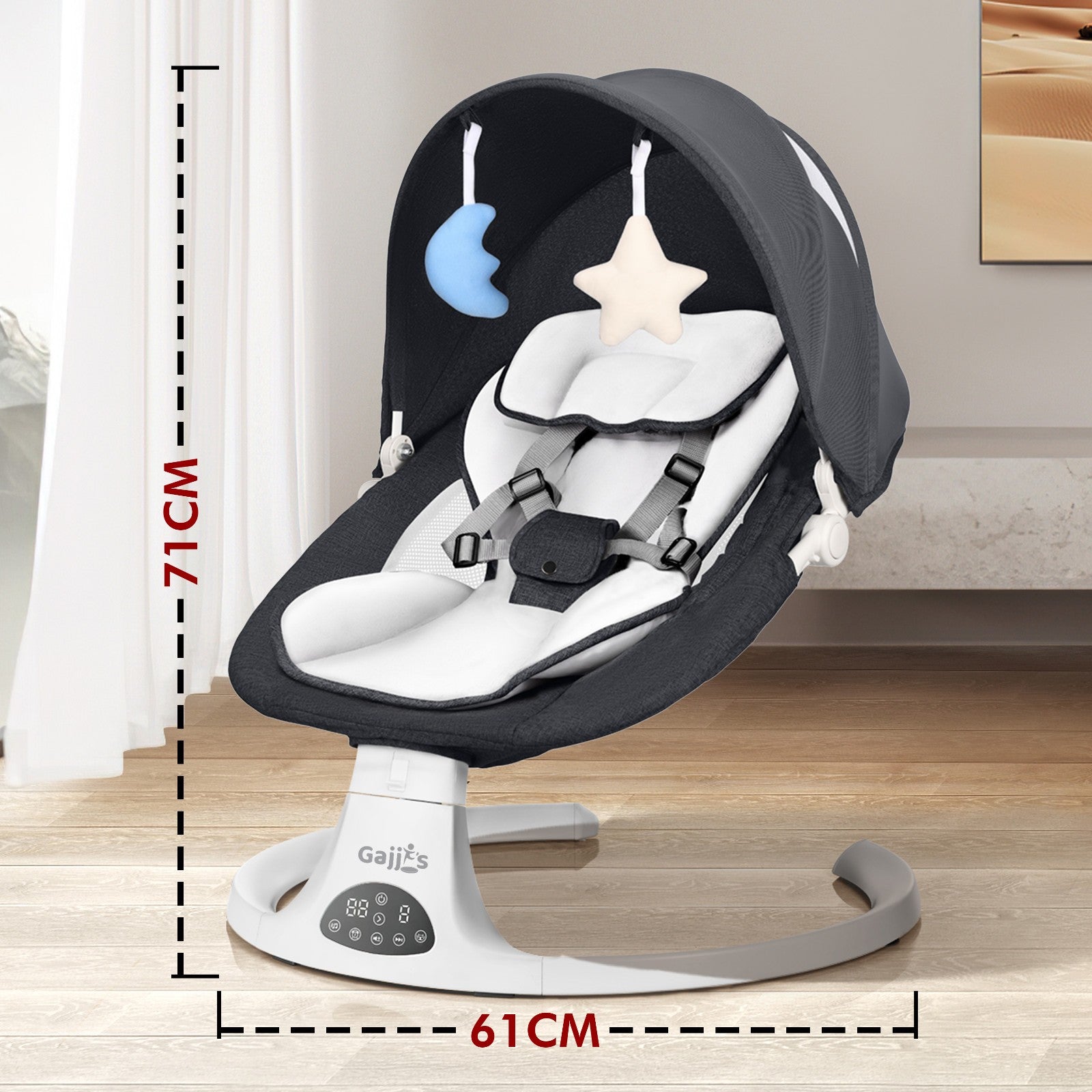Bluetooth Electric Baby Swing Infant Music Cradle Bouncer Chair Rocker Remote UK
