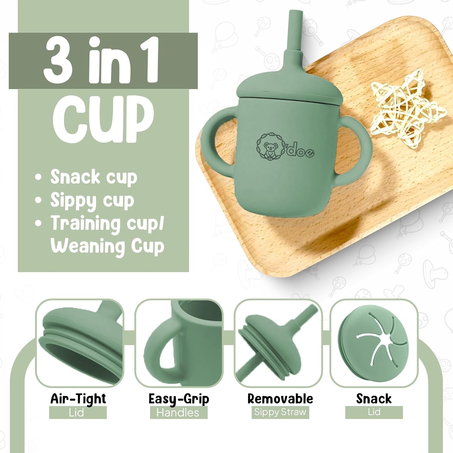 11-Piece Baby Weaning Set | Baby Led Weaning Feeding Supplies for Toddlers | Baby Feeding Set with Bpa-Free Suction Bowl, Silicone Baby Feeding Set, Spoons, Bibs, and Food Plate Kit | Green V1