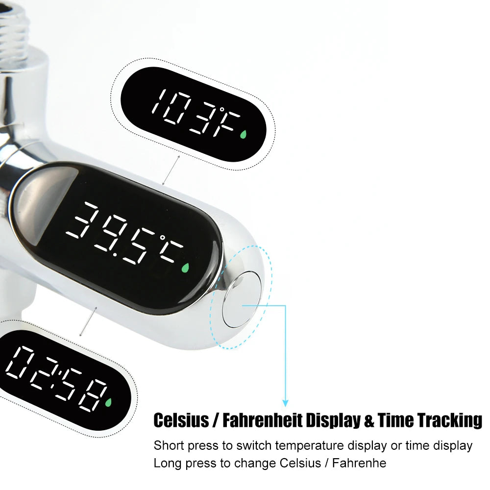 Shower Faucets Water Thermometer Bathing Temperature Meter Hot Tub Water Temperature Monitor Electricity Home LED Display
