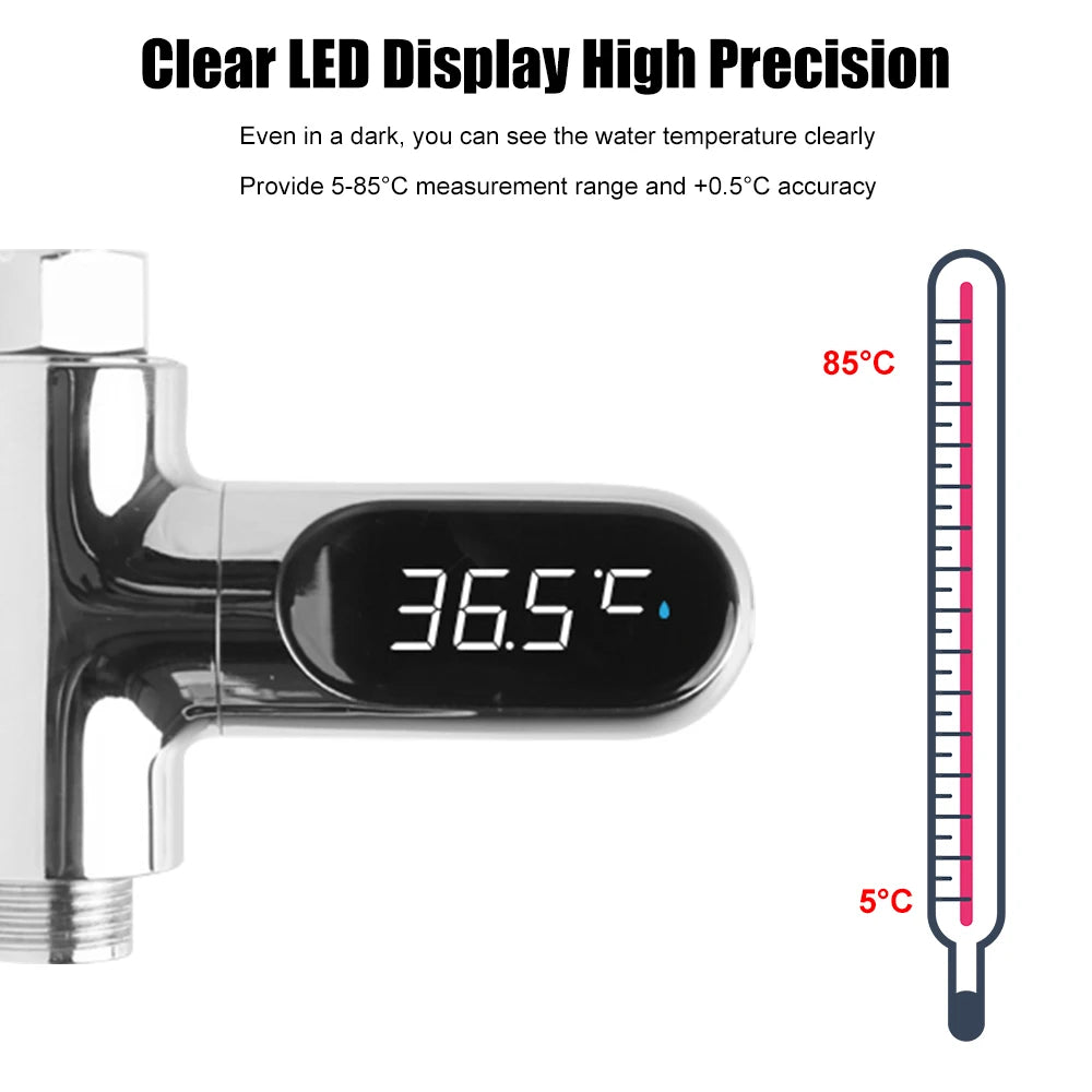Shower Faucets Water Thermometer Bathing Temperature Meter Hot Tub Water Temperature Monitor Electricity Home LED Display